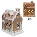 Clayre & Eef Gingerbread house with LED 13x10x16 cm Brown Plastic