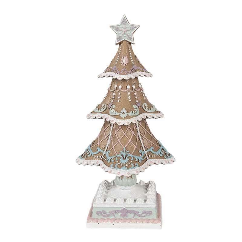 Clayre & Eef Kerstdecoratie Kerstboom 25 cm Bruin Kunststof