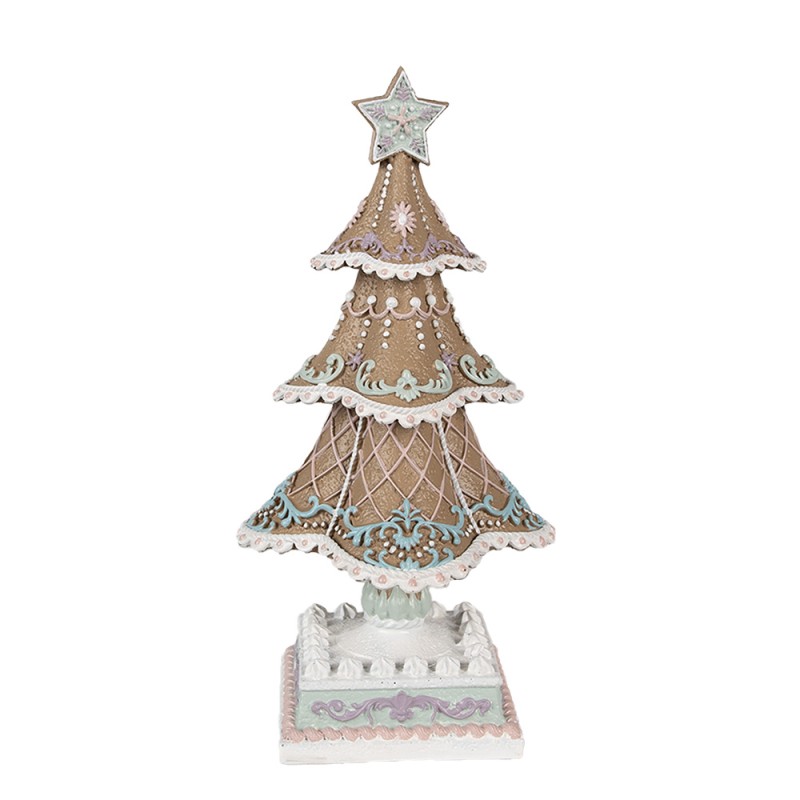 Clayre & Eef Decorazione di Natalizie Albero di Natale 25 cm Marrone Plastica