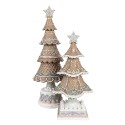 Clayre & Eef Décoration de Noël Sapin de Noël 25 cm Marron Plastique