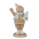 Clayre & Eef Kerstdecoratie Beeld Gingerbread man 16 cm Bruin Kunststof