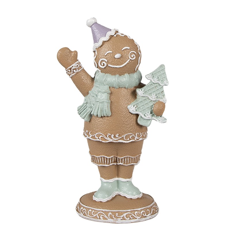 Clayre & Eef Figure de Noël Bonhomme en pain d‘épice 16 cm Marron Plastique