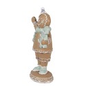 Clayre & Eef Kerstdecoratie Beeld Gingerbread man 16 cm Bruin Kunststof