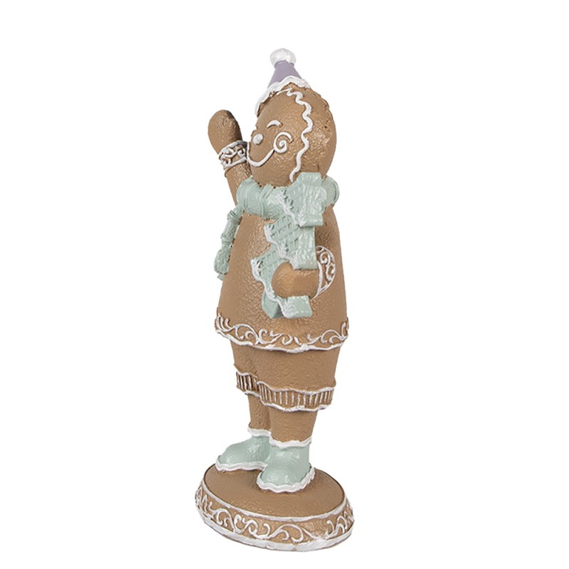 Clayre & Eef Figure de Noël Bonhomme en pain d‘épice 16 cm Marron Plastique