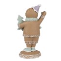 Clayre & Eef Kerstdecoratie Beeld Gingerbread man 16 cm Bruin Kunststof