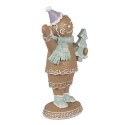 Clayre & Eef Kerstdecoratie Beeld Gingerbread man 16 cm Bruin Kunststof