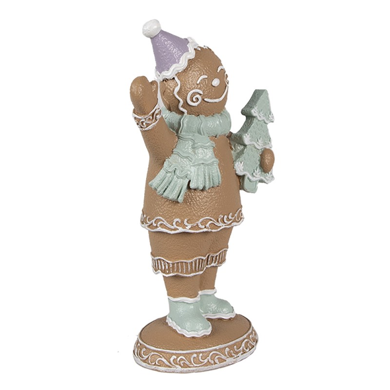 Clayre & Eef Figure de Noël Bonhomme en pain d‘épice 16 cm Marron Plastique