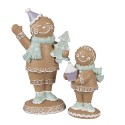 Clayre & Eef Statuetta decorativa di Natale Uomo di pan di zenzero 16 cm Marrone Plastica