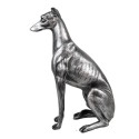 Clayre & Eef Figurine de chien décorative 20x10x30 cm Couleur argent Plastique