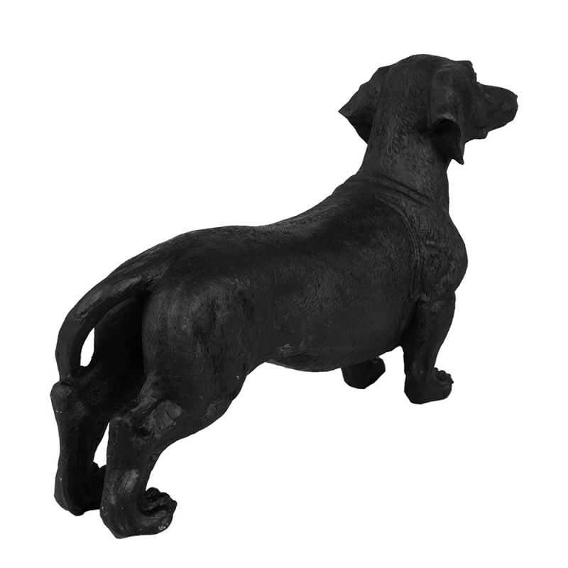 Clayre & Eef Figurine de chien décorative 37x11x23 cm Noir Plastique