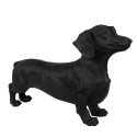 Clayre & Eef Statuetta decorativa di cane 37x11x23 cm Nero Plastica