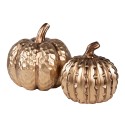 Clayre & Eef Statuetta decorativa Zucca Ø 14x14 cm Color oro Ceramica