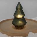 Clayre & Eef Weihnachtsdekoration mit LED-Beleuchtung Weihnachtsbaum Ø 13x23 cm Grün Glas