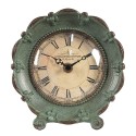 Clayre & Eef Horloge de table 15x7x16 cm Vert Fer Verre