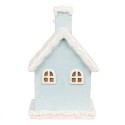 Clayre & Eef Gingerbread house with LED 9x8x15 cm Blue Plastic