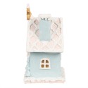 Clayre & Eef Lebkuchenhaus mit LED 9x8x15 cm Blau Kunststoff