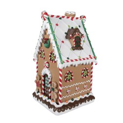 Clayre & Eef Gingerbread house 28x28x51 cm Bruin Kunststof