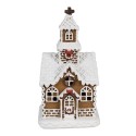 Clayre & Eef Lebkuchenhaus mit LED 8x7x15 cm Braun Kunststoff