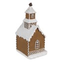 Clayre & Eef Lebkuchenhaus mit LED 8x7x15 cm Braun Kunststoff