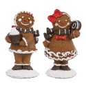 Clayre & Eef Kerstdecoratie Gingerbread man 2x2x5 cm Bruin Kunststof