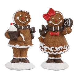 Clayre & Eef Décoration de Noël Bonhomme en pain d‘épice 2x2x5 cm Marron Plastique