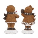 Clayre & Eef Kerstdecoratie Gingerbread man 2x2x5 cm Bruin Kunststof