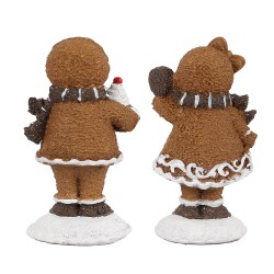 Clayre & Eef Kerstdecoratie Gingerbread man 2x2x5 cm Bruin Kunststof