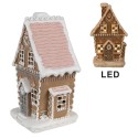 Clayre & Eef Gingerbread house with LED 13x10x21 cm Brown Plastic