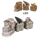 Clayre & Eef Weihnachtsdekoration mit LED-Beleuchtung Zug 30x7x12 cm Braun Kunststoff