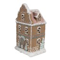 Clayre & Eef Gingerbread house with LED 12x9x20 cm Brown Plastic