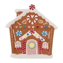 Clayre & Eef Ontbijtbord Gingerbread house 20x21x2 cm Bruin Keramiek