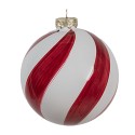 Clayre & Eef Kerstbal Ø 6x6 cm Rood Wit Glas