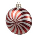 Clayre & Eef Christmas Bauble 10x4x10 cm Red White Glass