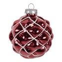 Clayre & Eef Boule de Noël Ø 8x8 cm Rouge Verre