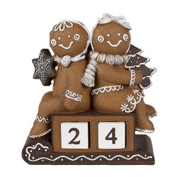 Clayre & Eef Figure de Noël Bonhomme en pain d‘épice 11x4x13 cm Marron Plastique