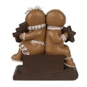 Clayre & Eef Christmas Decoration Figurine Gingerbread man 11x4x13 cm Brown Plastic