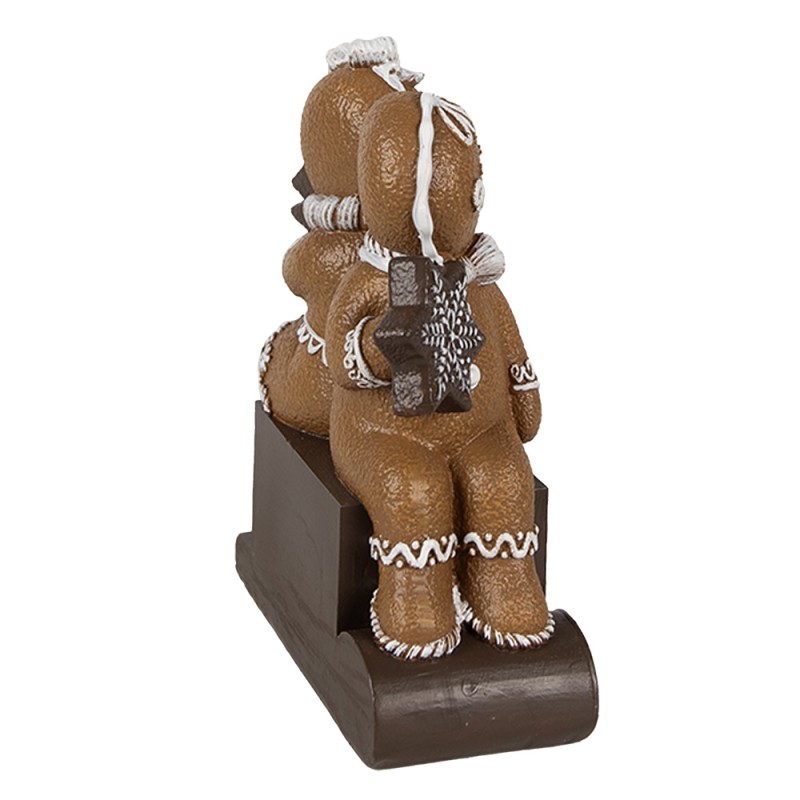 Clayre & Eef Christmas Decoration Figurine Gingerbread man 11x4x13 cm Brown Plastic