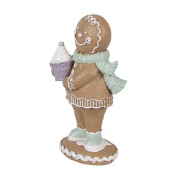 Clayre & Eef Christmas Decoration Figurine Gingerbread man 11 cm Brown Plastic