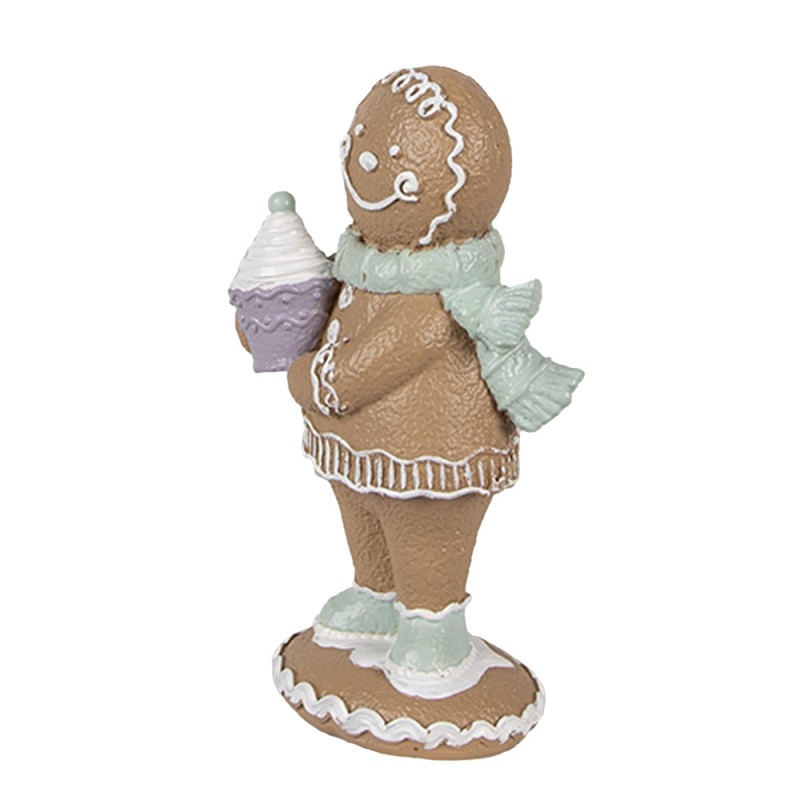 Clayre & Eef Figure de Noël Bonhomme en pain d‘épice 11 cm Marron Plastique