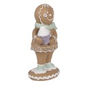 Clayre & Eef Statuetta decorativa di Natale Uomo di pan di zenzero 11 cm Marrone Plastica