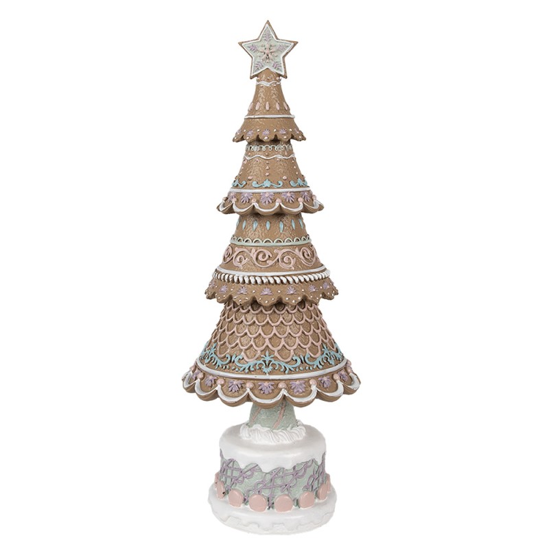 Clayre & Eef Decorazione di Natalizie Albero di Natale Ø 13x33 cm Marrone Plastica