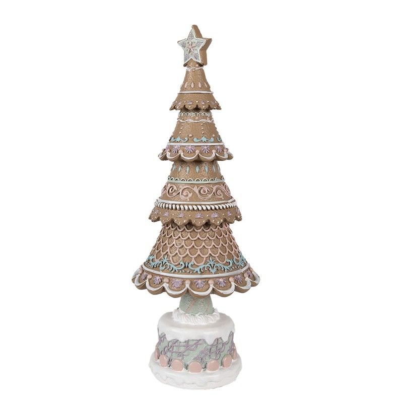 Clayre & Eef Christmas Decoration Christmas Tree Ø 13x33 cm Brown Plastic