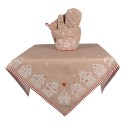 Clayre & Eef Tablecloth 100x100 cm Brown Cotton Gingerbread house