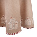 Clayre & Eef Tablecloth Ø 170 cm Brown Cotton Round Gingerbread house