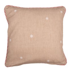 Clayre & Eef Housse de coussin 40x40 cm Marron Coton Maison en pain d'épices