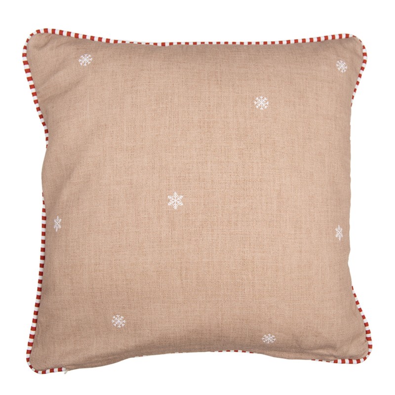 Clayre & Eef Cushion Cover 40x40 cm Brown Cotton Gingerbread house