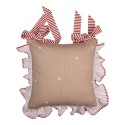 Clayre & Eef Housse de coussin pour coussin de chaise 40x40 cm Marron Coton Maison en pain d'épices