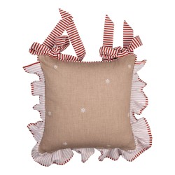 Clayre & Eef Chair Cushion Cover 40x40 cm Brown Cotton Gingerbread house