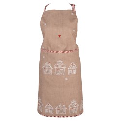 Clayre & Eef Kitchen Apron 70x85 cm Brown Cotton Gingerbread house