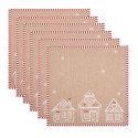 Clayre & Eef Napkins Cotton Set of 6  40x40 cm Brown Cotton Gingerbread house